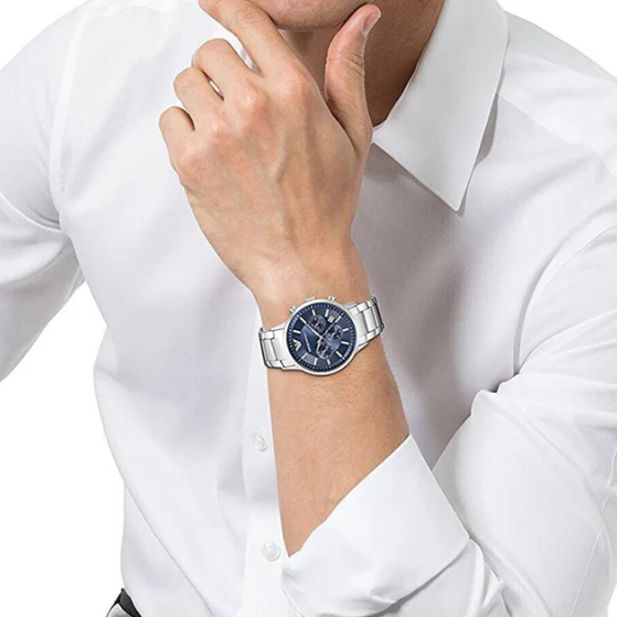 EMPORIO ARMANI Chronograph 43mm Navy Blue Dial Men's Watch AR2448