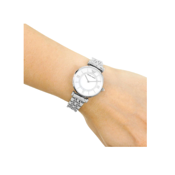 EMPORIO ARMANI Mother of Pearl Gianni T-Bar 32mm Womens Watch AR1908