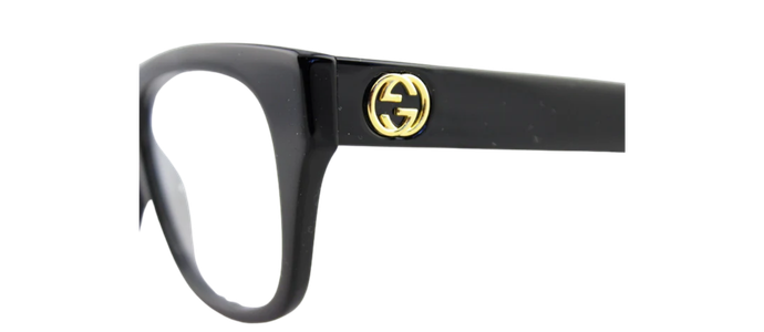 GUCCI Womens Glossy Black Eye Glasses Frame CatEye GG 0037O 001 37O