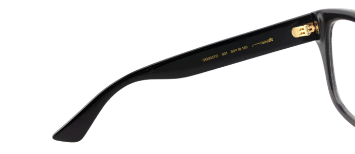 GUCCI Womens Glossy Black Eye Glasses Frame CatEye GG 0037O 001 37O