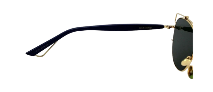 RARE New Christian DIOR TECHNOLOGIC Gold Blue Green Lens Pilot Sunglasses 1UU O7