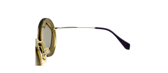 RARE NEW Genuine MIU MIU Brown Beige Heart Round Sunglasses SMU 01S VA2-5J2 01SS