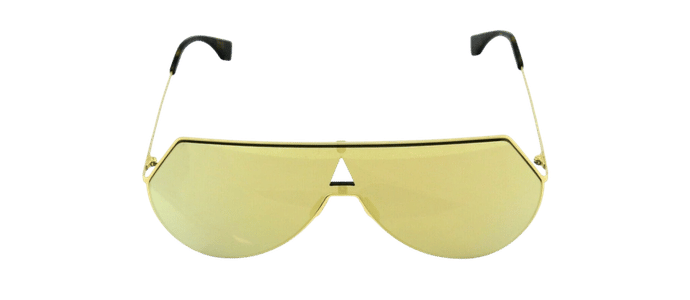 RARE Genuine FENDI EYELINE Gold Mirror Aviator Shield Sunglasses FF 0193/S 001K1