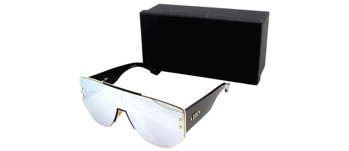NEW Genuine CHRISTIAN DIOR ADDICT 1 Gold Black Shield Mirror Sunglasses RHL 0T