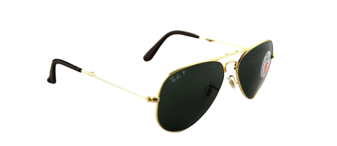 POLARIZED RAY-BAN Folding Aviator 22KT GOLD P3 Plus Sunglasses RB 3479KQ 001/N5