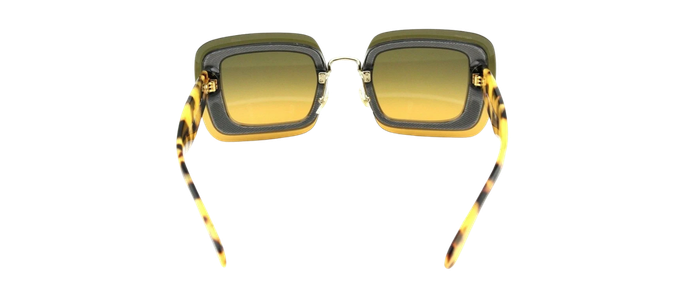 RARE Genuine MIU MIU Brown Havana Glitter Reverse Lens Sunglasses MU 01R PC8-0A3