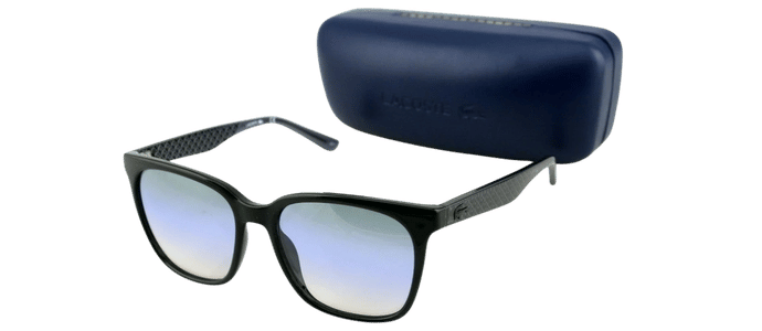 RARE New Genuine LACOSTE Black Grey Blue Square Full Rim Sunglasses L861S 001