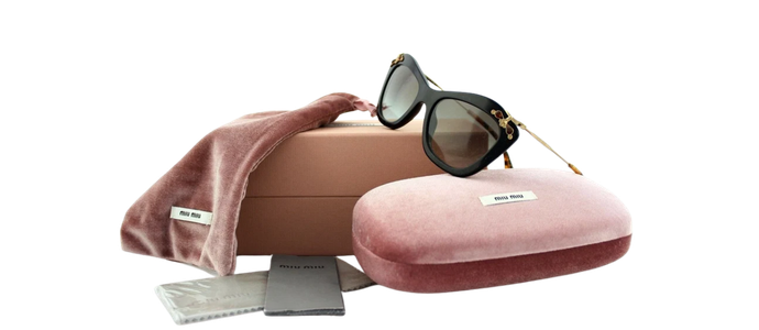 MIU MIU Women's Crystals Black Sunglasses SMU 03P 1AB-0A7