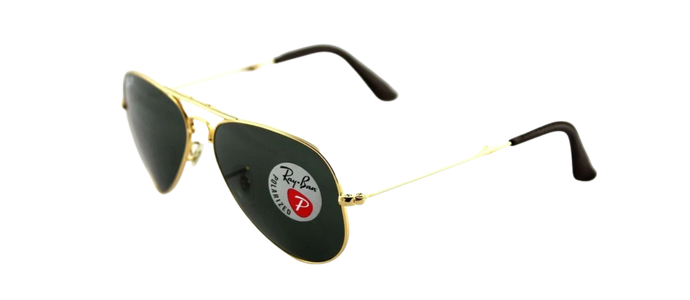 POLARIZED RAY-BAN Folding Aviator 22KT GOLD P3 Plus Sunglasses RB 3479KQ 001/N5