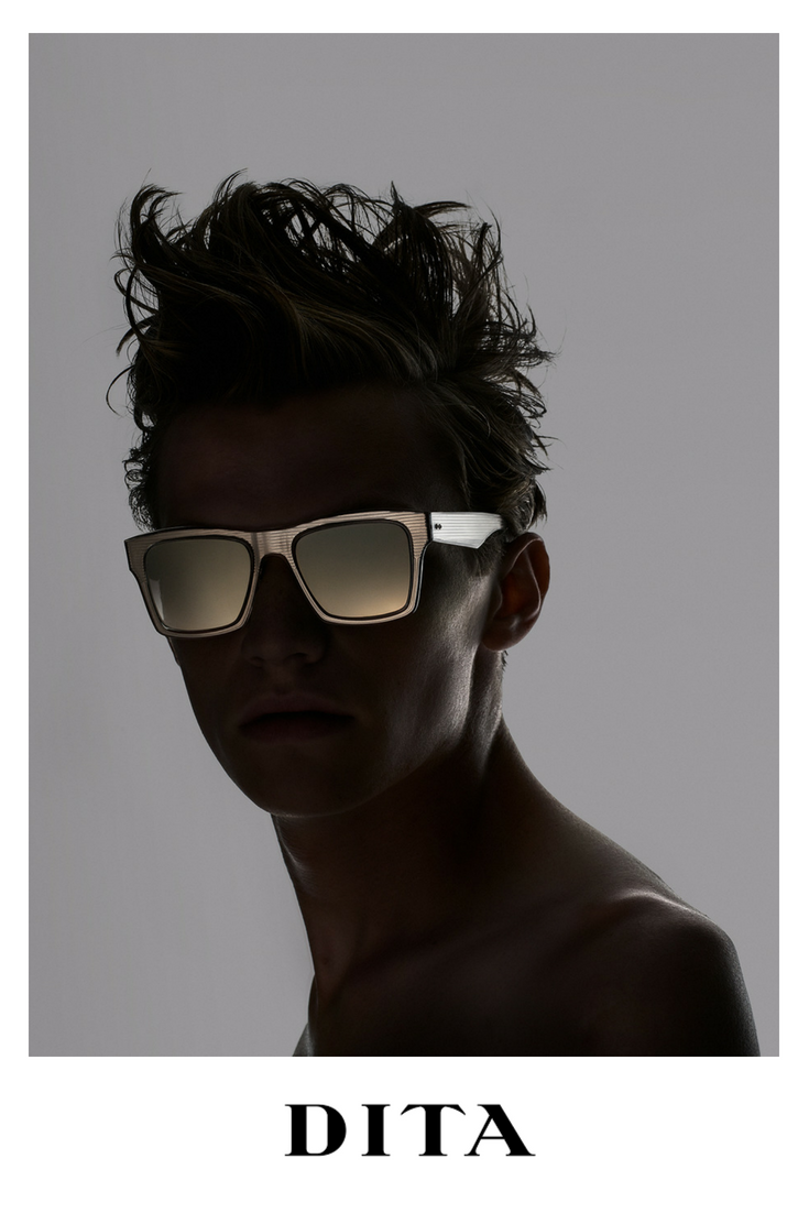 DITA INSIDER TWO Gold Clear Brown Square Sunglasses DRX 2090BT