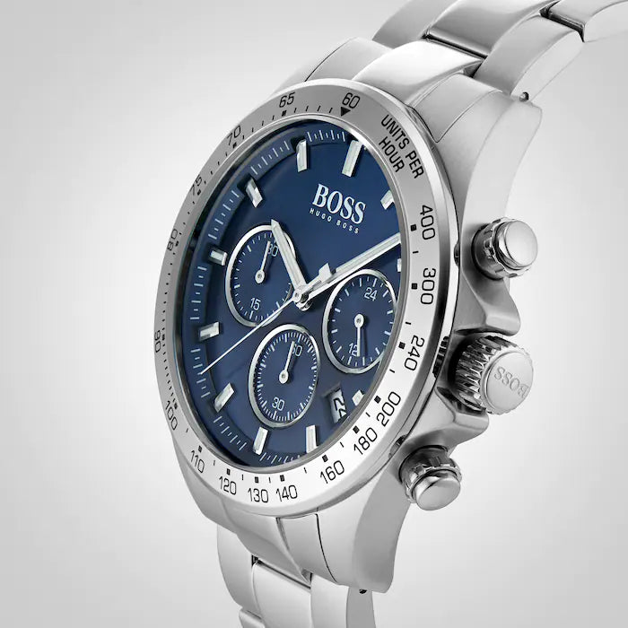 HUGO BOSS Hero Chronograph 45mm Blue Dial Steel Men's Watch HB 1513755