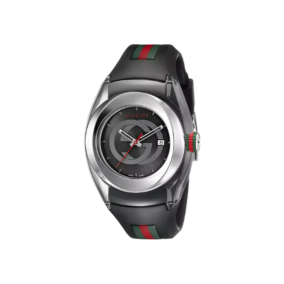 GUCCI SYNC L Stainless Steel with Black Rubber Strap Unisex Watch YA137301