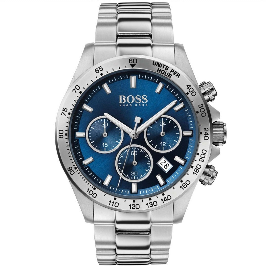 HUGO BOSS Hero Chronograph 45mm Blue Dial Steel Men's Watch HB 1513755