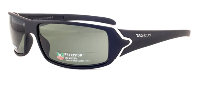 TAG Heuer RACER Polarized Lens Matte Black Green Wrap Sunglasses TH9205