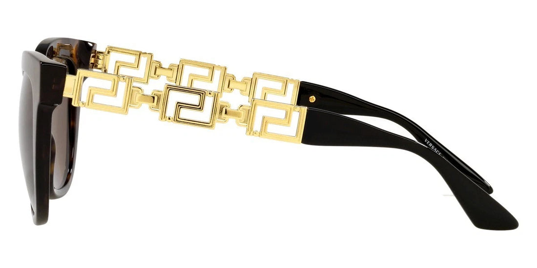 VERSACE Havana Brown Cat Eye Womens Asian Fit Sunglasses VE4394F 108/73