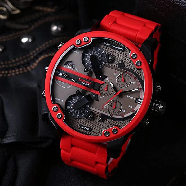 DIESEL Mr Daddy 2.0 Chronograph 57mm Red Gunmetal Men's Watch DZ7370