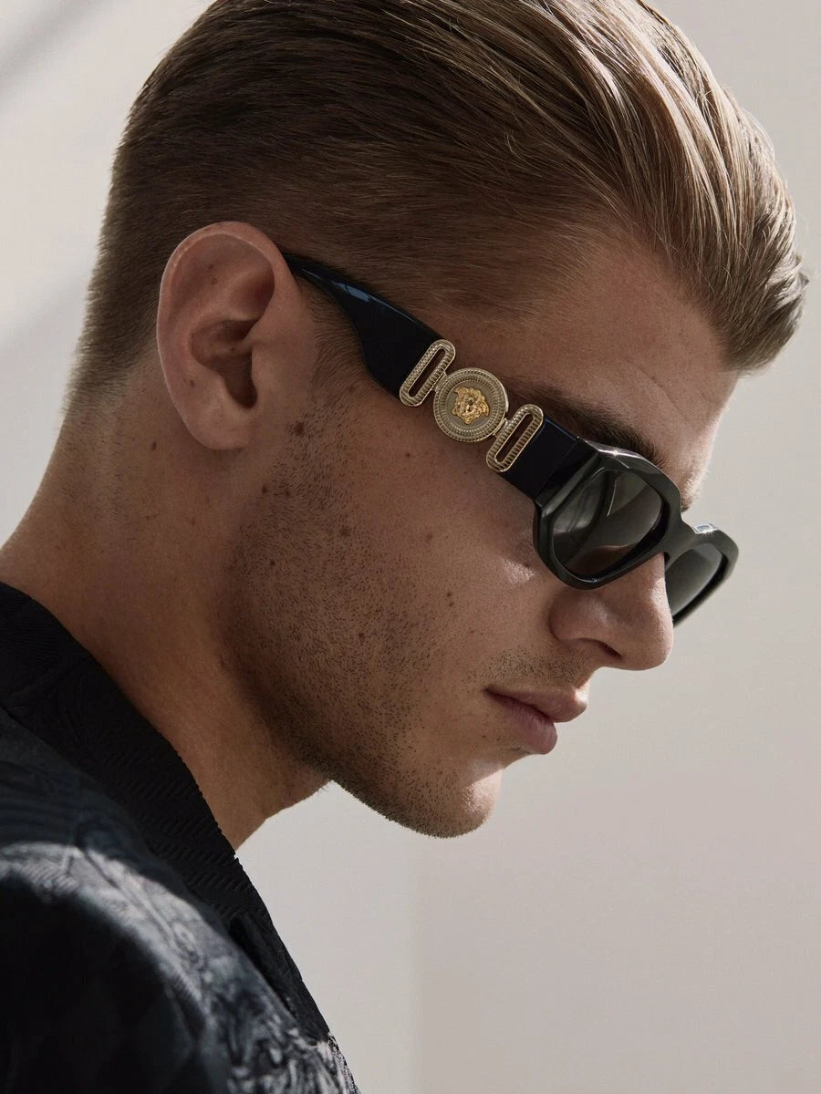 VERSACE VE4361 BIGGIE Medusa Havana Hexagonal Sunglasses 5217/73