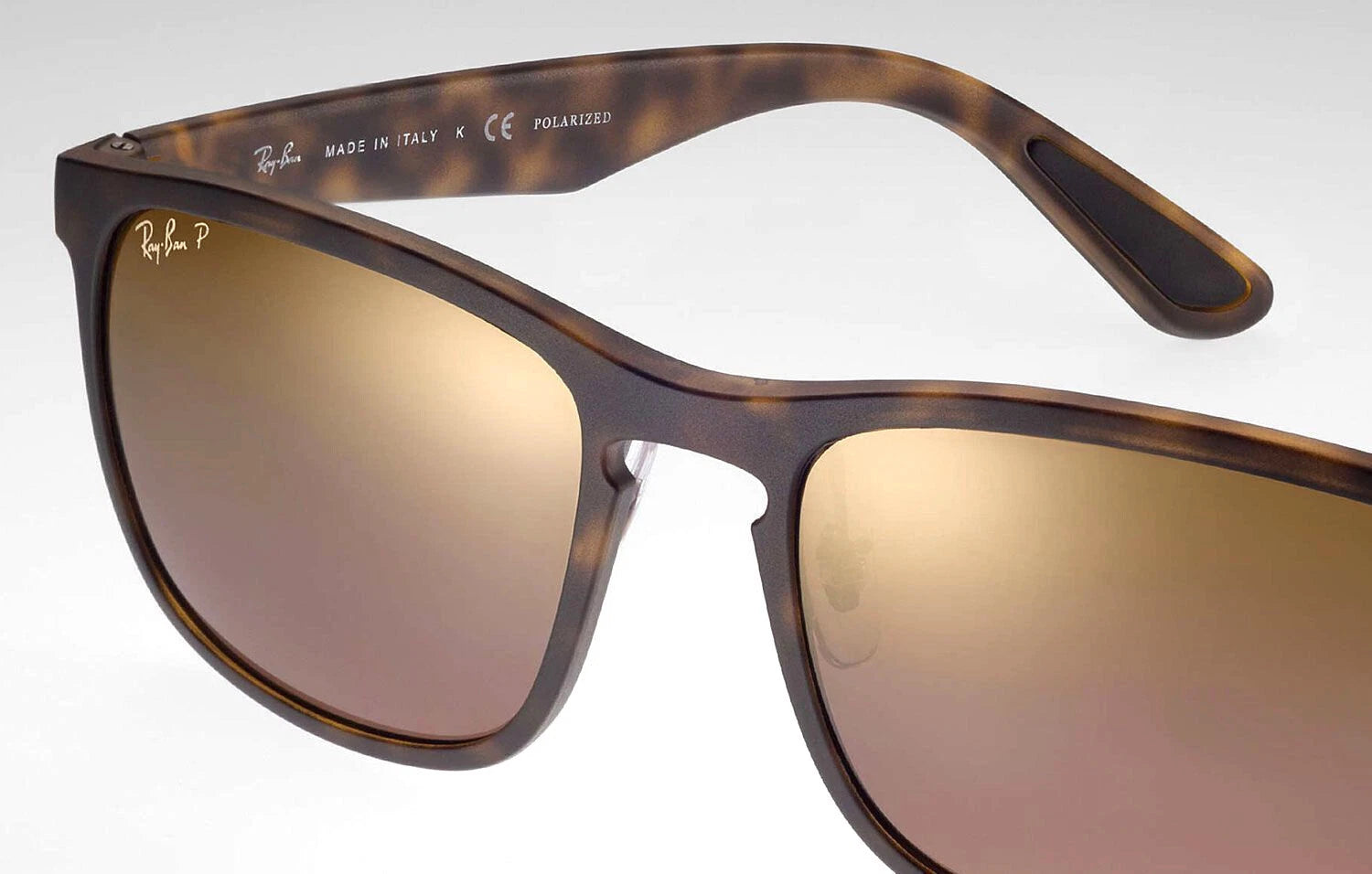 RAY-BAN CHROMANCE Polarized Tortoise Square Sunglasses RB4264 8946B
