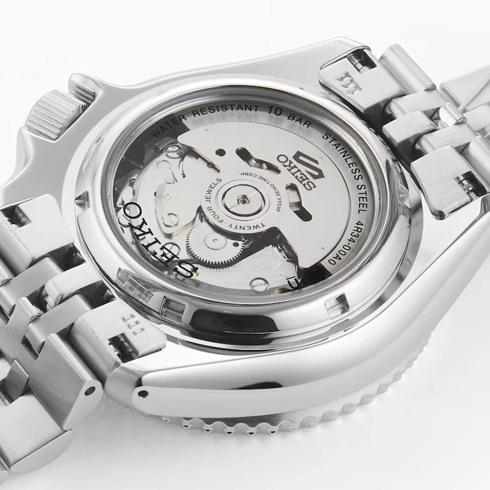 SEIKO 5 Sports Automatic GMT Silver Black Dial Men's Watch SSK001 K1