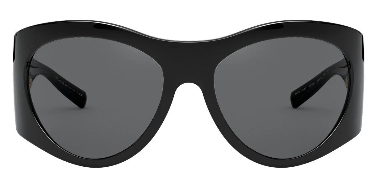 Genuine VERSACE Medusa Black Gray Pilot Wrap Sunglasses VE4392 GB1/87