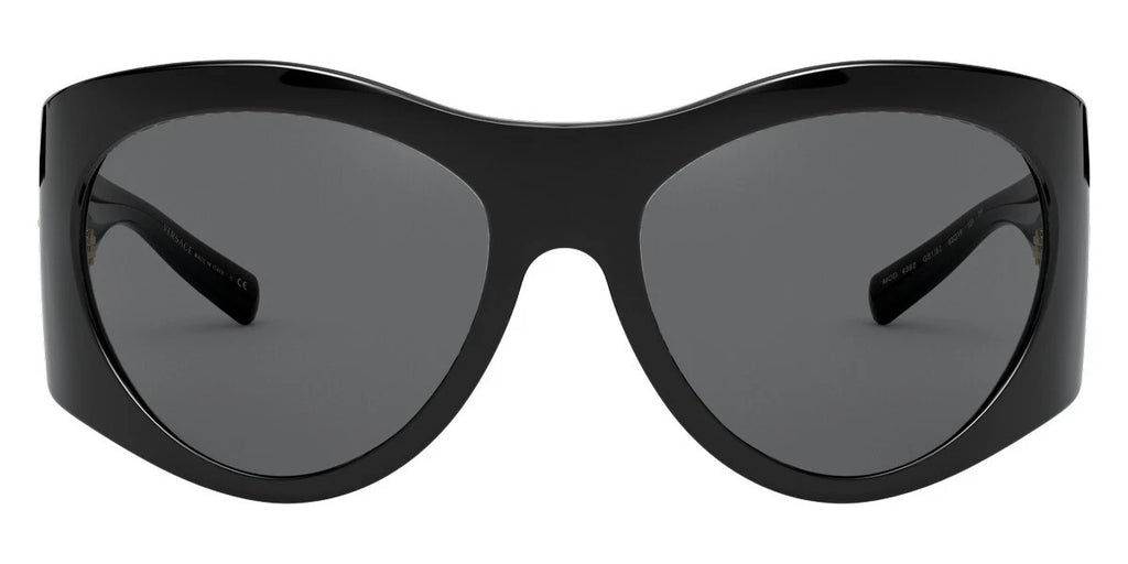 Genuine VERSACE Medusa Black Gray Pilot Wrap Sunglasses VE4392 GB1/87