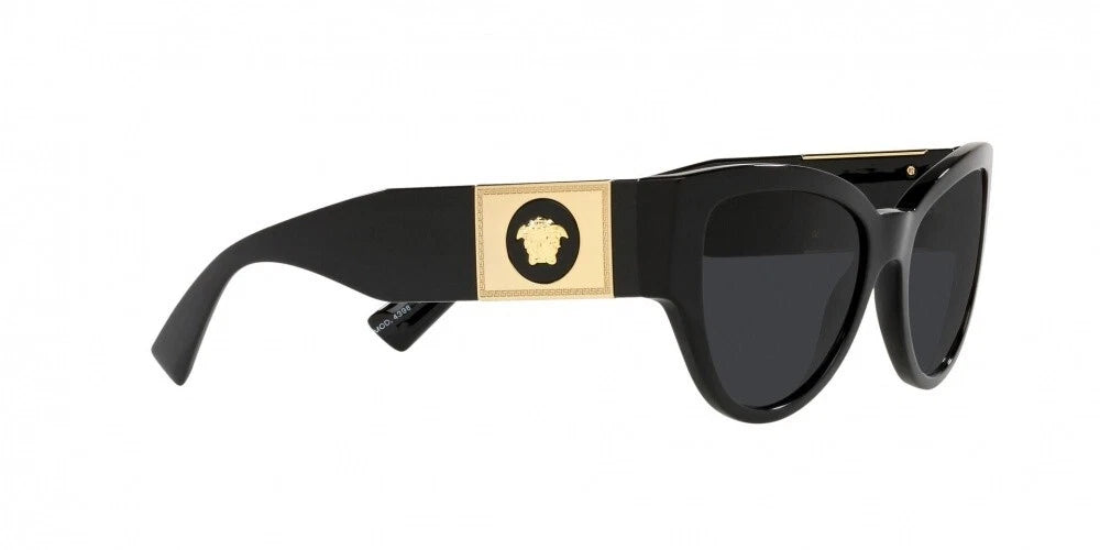 VERSACE Black Grey CatEye Medusa Logo Women Sunglasses VE4398 GB187