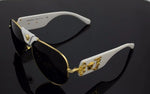 VERSACE Runway Aviator White Gold Metal Sunglasses VE 2150Q 134187
