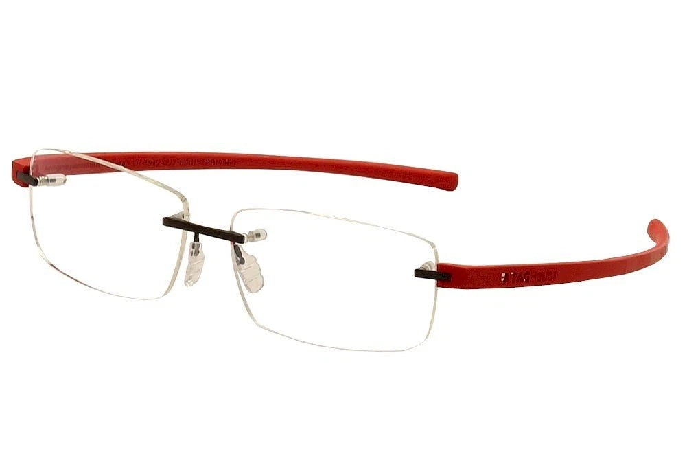 TAG HEUER Reflex 3 Black Red EyeGlasses Frame TH 3942 002 6015