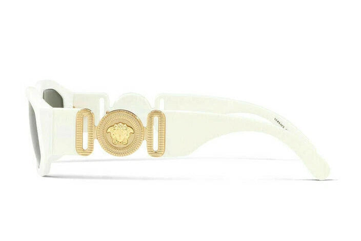 VERSACE MEDUSA BIGGIE White Gold Hexagonal Sunglasses VE 4361 401/87