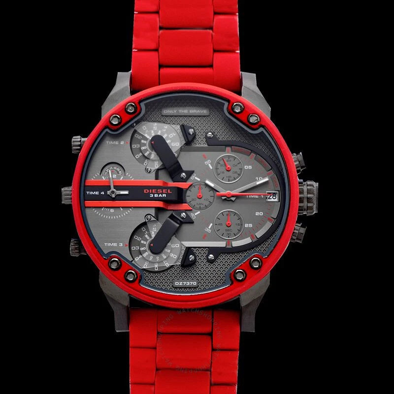 DIESEL Mr Daddy 2.0 Chronograph 57mm Red Gunmetal Men's Watch DZ7370