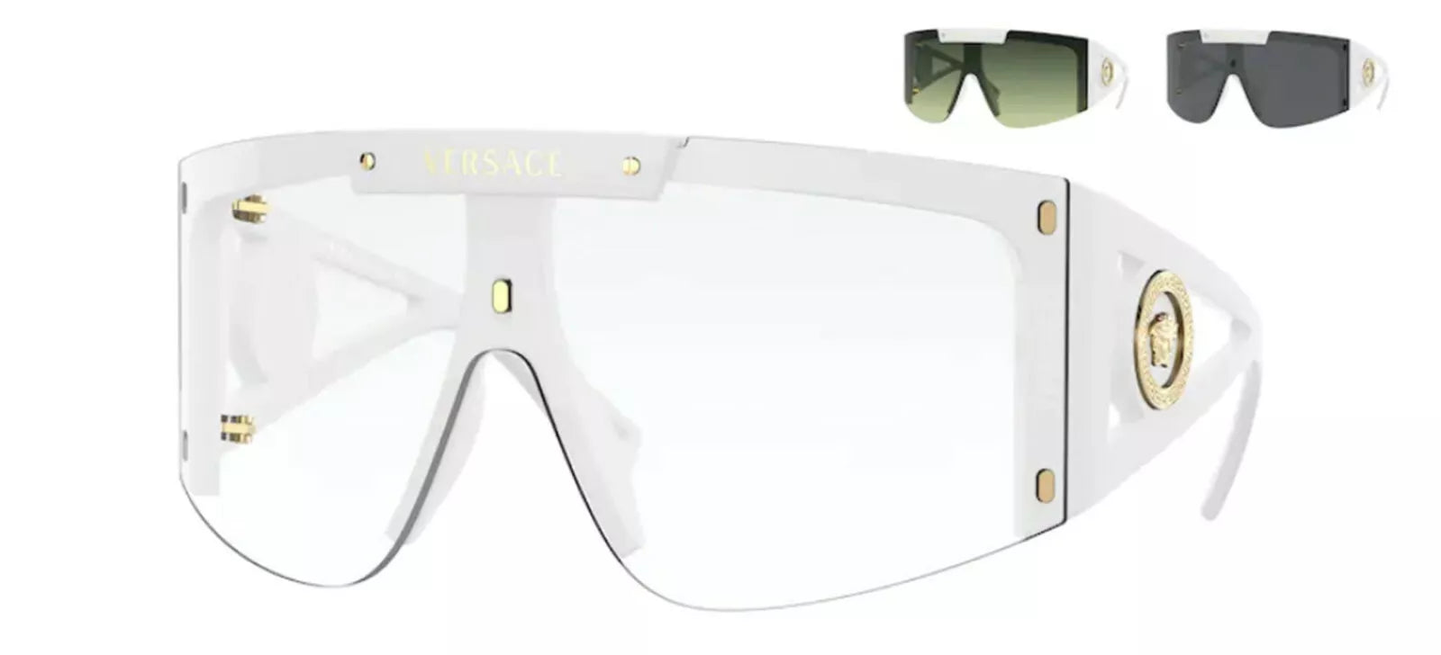 VERSACE Runway Medusa Icon Shield +3 Lens Sunglasses VE 4393 401/1W