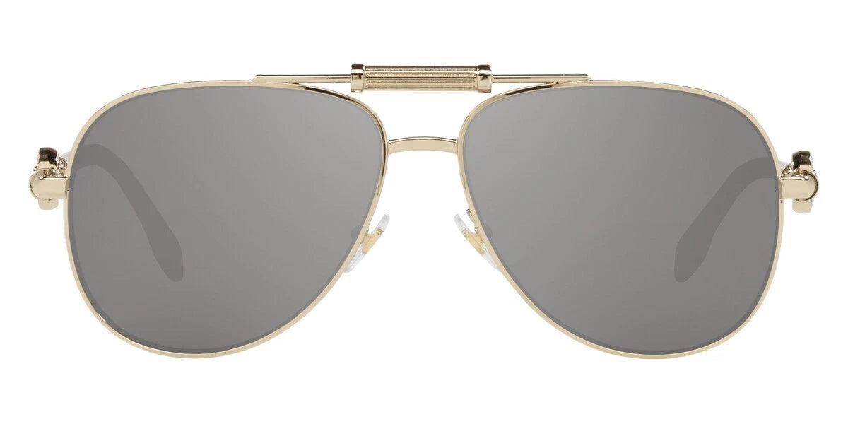 VERSACE Medusa Pale Gold Metal Frame Pilot Sunglasses VE2236 12526G