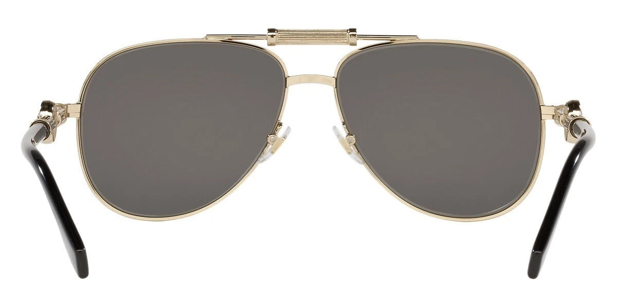 VERSACE Medusa Pale Gold Metal Frame Pilot Sunglasses VE2236 12526G