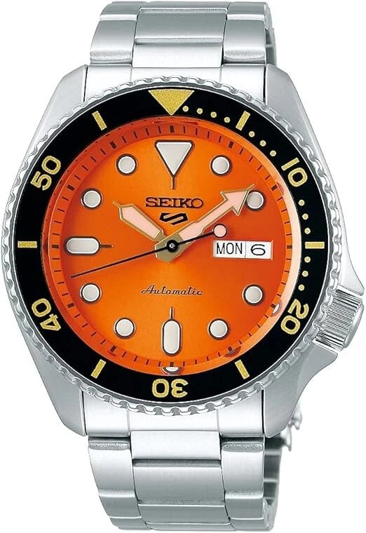 Seiko 5 Sports Automatic 42.5mm Orange Dial Steel SKX Men's Watch SRPD59 K1