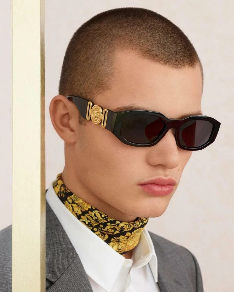 VERSACE VE4361 BIGGIE Medusa Havana Hexagonal Sunglasses 5217/73