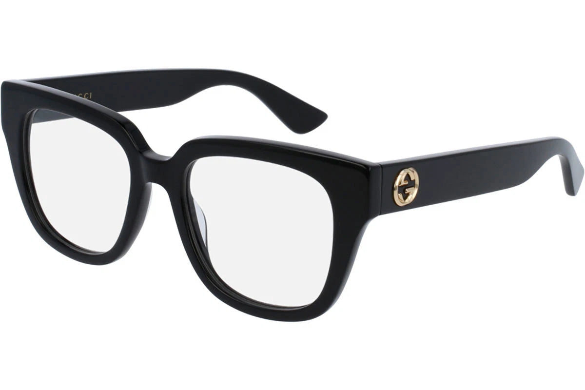 GUCCI Womens Glossy Black Eye Glasses Frame CatEye GG 0037O 001 37O