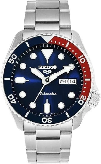 Seiko 5 Sports Automatic 42.5mm Pepsi Blue Red Dial Men's Watch SRPD53 K1