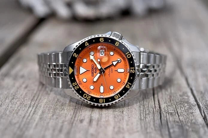 Seiko 5 Sports Automatic GMT Orange Dial 42.5mm SKX Men's Watch SSK005 K1