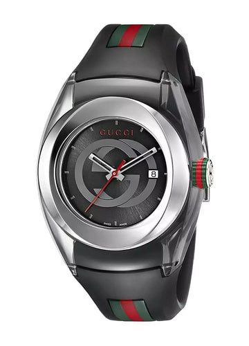 GUCCI SYNC L Stainless Steel with Black Rubber Strap Unisex Watch YA137301
