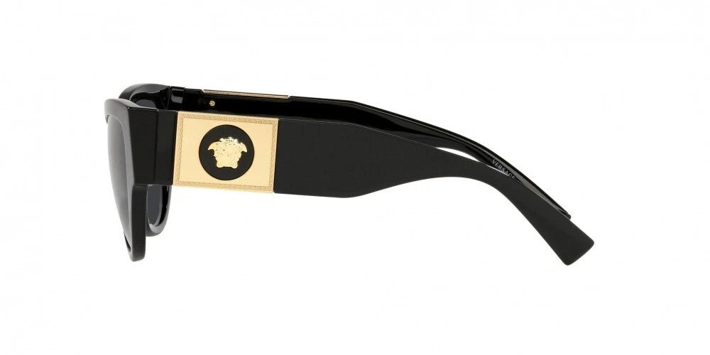 VERSACE Black Grey CatEye Medusa Logo Women Sunglasses VE4398 GB187