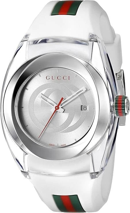 NEW Gucci Sync L 36mm White Rubber Strap Quartz Women's Designer Watch YA137302 (Copy)
