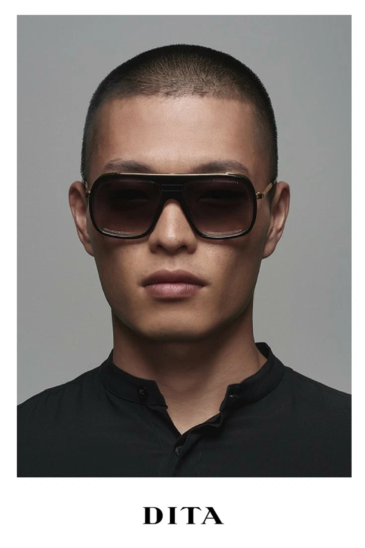 DITA ENDURANCE 79 Black Grey Titanium Square Sunglasses DTS 104-60-04
