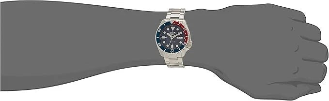 Seiko 5 Sports Automatic 42.5mm Pepsi Blue Red Dial Men's Watch SRPD53 K1
