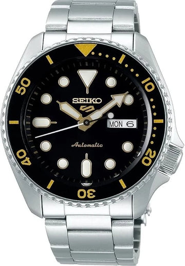 Seiko 5 Sports Automatic 42.5mm Black Yellow Dial 4R34 Men's Watch SRPD57 K1