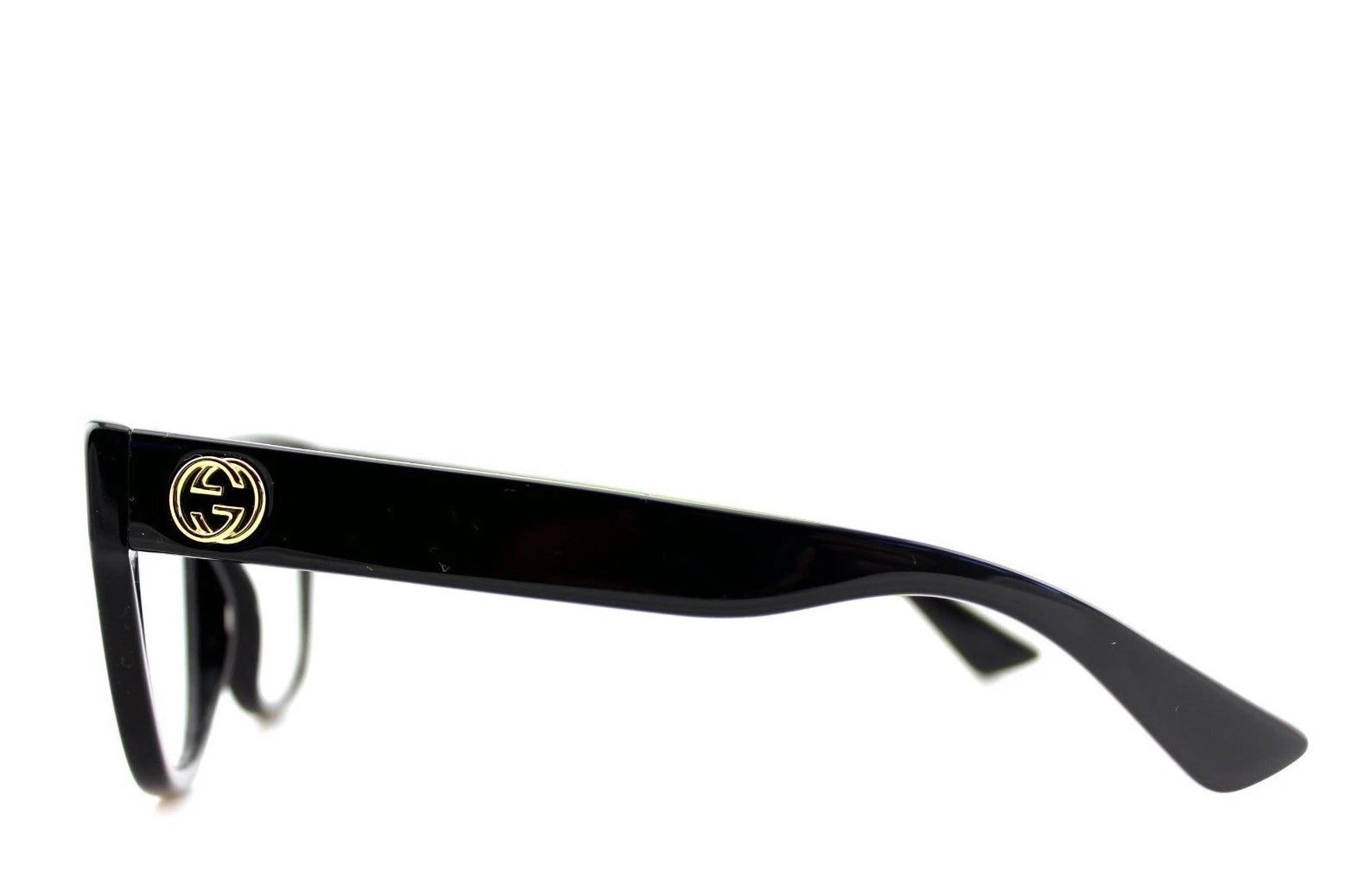 GUCCI Womens Glossy Black Eye Glasses Frame CatEye GG 0037O 001 37O