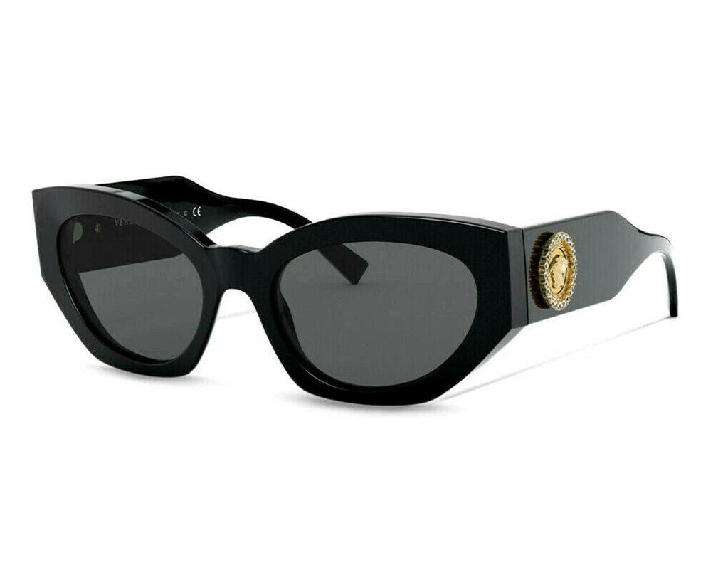 VERSACE Black Gold Medusa Crystals Sunglasses Mod VE 4376B GB1/87