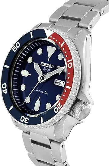 Seiko 5 Sports Automatic 42.5mm Pepsi Blue Red Dial Men's Watch SRPD53 K1