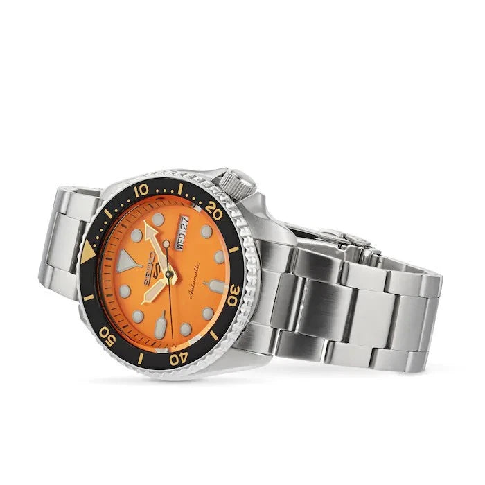 Seiko 5 Sports Automatic 42.5mm Orange Dial Steel SKX Men's Watch SRPD59 K1