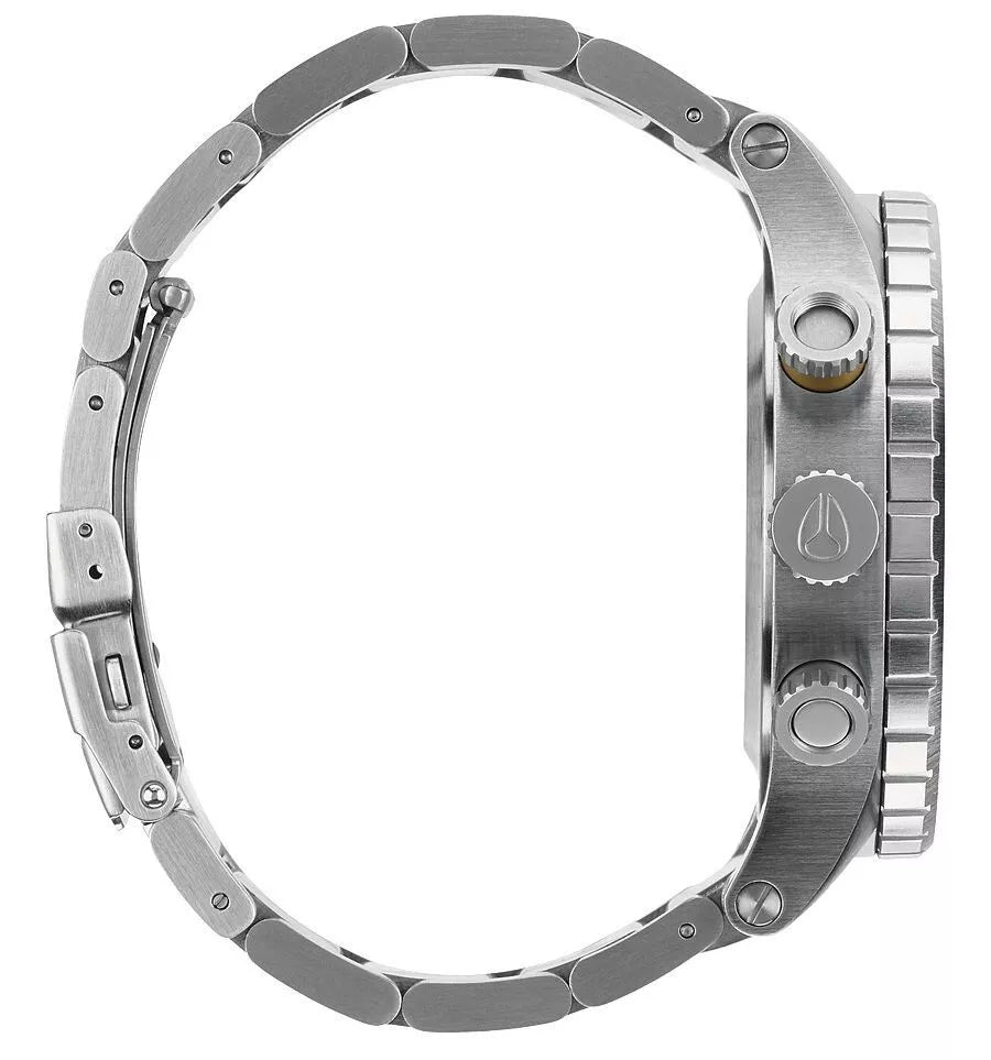 Nixon 48-20 Chrono Black Dial Brushed Steel Men's Watch A486-000