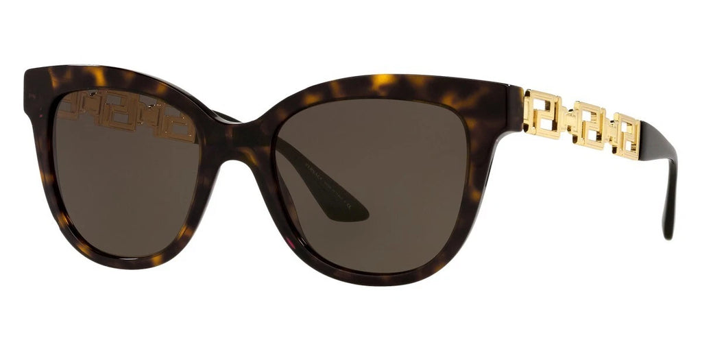 VERSACE Havana Brown Cat Eye Womens Asian Fit Sunglasses VE4394F 108/73